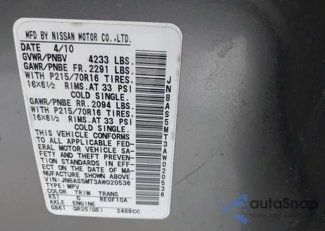 2010 Nissan Rogue S from USA, damaged, VIN JN8AS5MT3AW020536